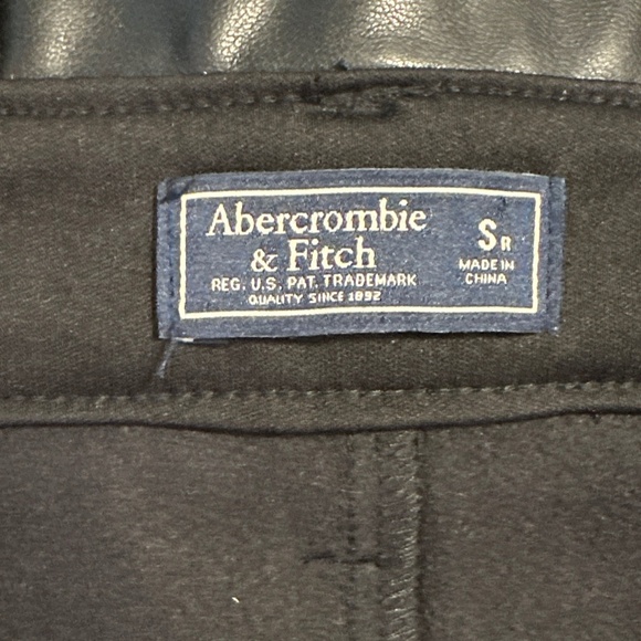 Abercrombie & Fitch Womens Black Small Paperbag 90's Straight Faux Leather Pants - Picture 5 of 11
